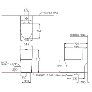 Ảnh Bồn cầu 1 khối Cotto C11006HOS 4