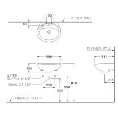 Ảnh Chậu rửa treo tường Cotto C013 2