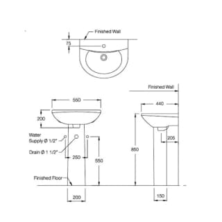 Ảnh Chậu rửa treo tường COTTO C014 2