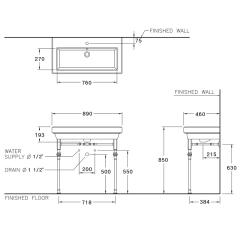 Ảnh Chậu rửa treo tường Cotto SC0341 2