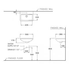Ảnh Chậu rửa treo tường Cotto C00580 2
