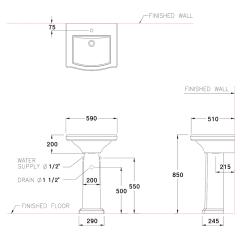 Ảnh Chậu rửa treo tường Cotto C02957 2