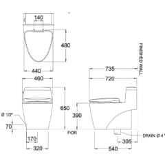 Ảnh Bồn cầu 1 khối COTTO C10527 2