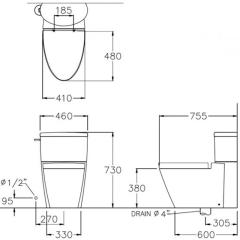 Ảnh Bồn cầu 2 khối Cotto C11947 2