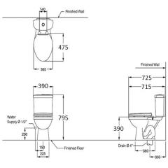 Ảnh Bồn Cầu 2 khối COTTO C1331VN 2