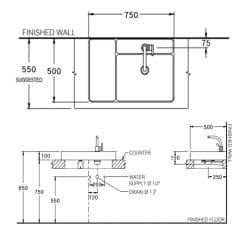Ảnh Chậu rửa dương bàn COTTO CPW0500 MDG 2