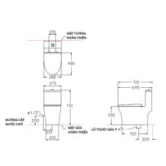 Ảnh Bồn cầu 1 khối Cotto C11004HOS 4