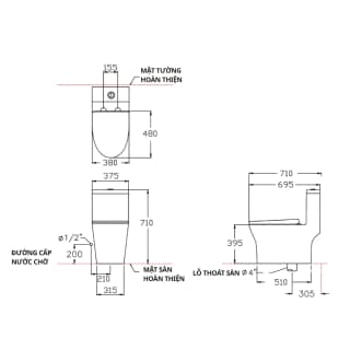 Ảnh Bồn cầu 1 khối Cotto C11004HOS 4