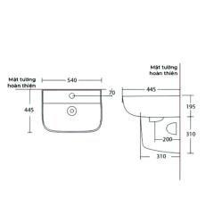 Ảnh Chậu rửa treo tường Cotto C000607OS 2