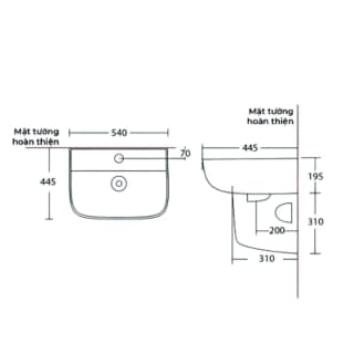 Ảnh Chậu rửa treo tường Cotto C000607OS 2