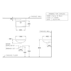 Ảnh Chậu rửa treo tường Cotto C00581 2