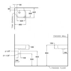 Ảnh Chậu rửa treo tường Cotto C04017 2