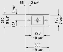 Ảnh Chậu rửa tay treo tường Duravit 0724500008 2