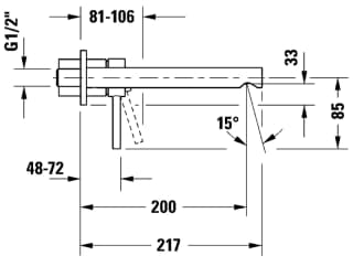 Ảnh Vòi chậu gắn tường Duravit CE1070004C46 2