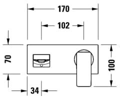 Ảnh Vòi chậu gắn tường Duravit MH1070004A10 2