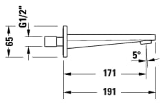Ảnh Vòi bồn tắm Duravit TU5240010010 2