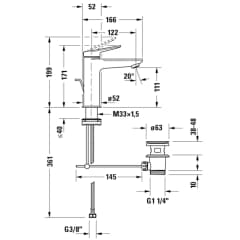Ảnh Vòi chậu Duravit WA1020001A70 2