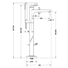 Ảnh Vòi bồn tắm đặt sàn Duravit WA5250000A10 2