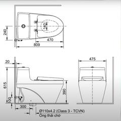 Ảnh Bồn cầu 1 khối Inax AC-1035VN 4