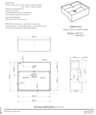 Ảnh Chậu rửa bán âm bàn Moen SW51571 2