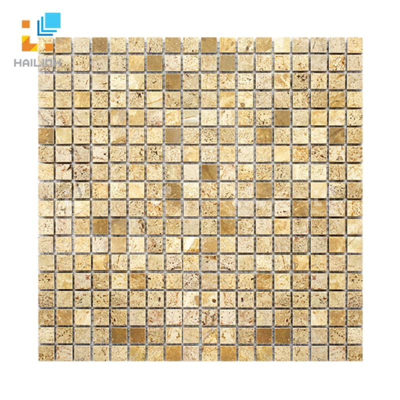 Gạch Mosaic đá HLMST330284 màu nâu vàng