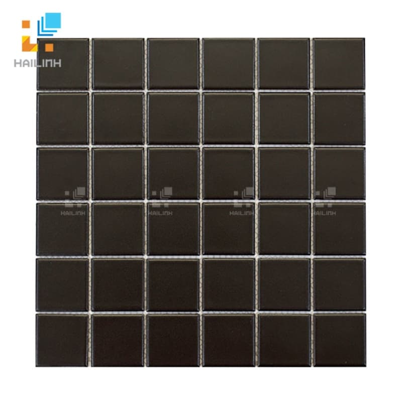 Gạch Mosaic HLMST330384 gốm trơn màu đen