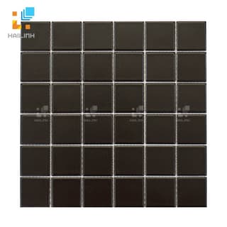 Ảnh Gạch Mosaic HLMST330384 gốm trơn màu đen 1