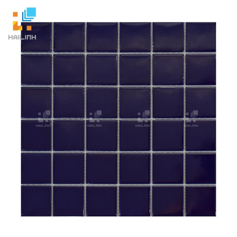 Gạch Mosaic HLMST330386 gốm trơn màu xanh đậm