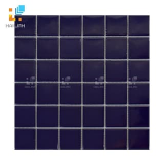 Ảnh Gạch Mosaic HLMST330386 gốm trơn màu xanh đậm 1