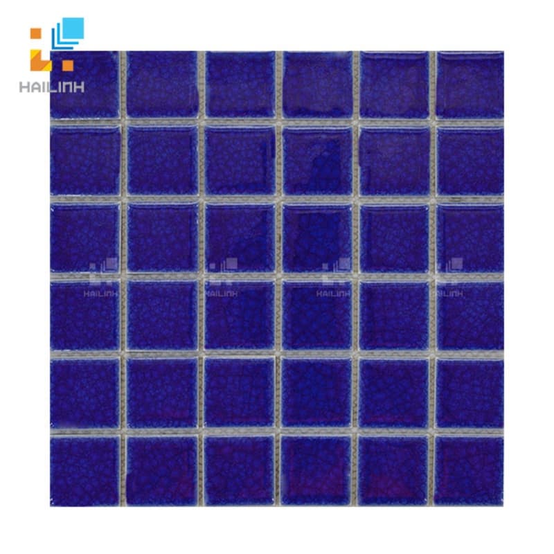Gạch Mosaic HLMST330387 gốm trơn màu xanh