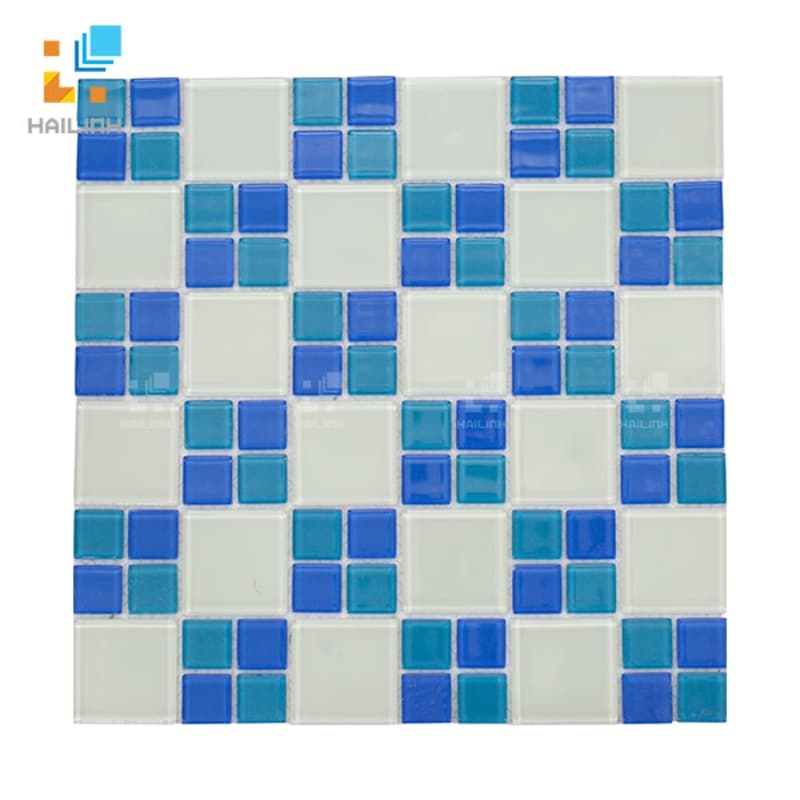 Gạch Mosaic HLMST330396 màu xanh trắng