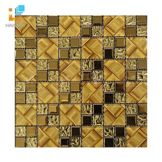 Ảnh Gạch Mosaic HLMST330402 màu đen vàng 1