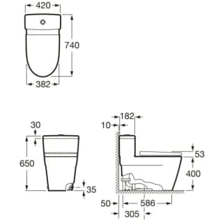 Ảnh Bồn cầu 1 khối Roca A34968500C 2