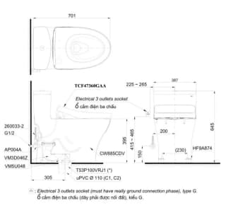 Ảnh Bồn cầu điện tử TOTO MS855CDW23 2