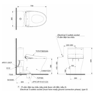 Ảnh Bồn cầu điện tử TOTO MS857CDW23 2