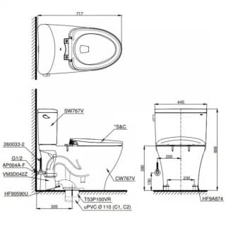 Ảnh Bồn cầu điện tử TOTO CS767CRW23 3