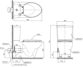 Ảnh Bồn cầu điện tử TOTO CS945PDW14 2
