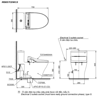 Ảnh Bồn cầu điện tử TOTO MS857CDW15 2