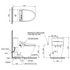 Ảnh Bồn cầu điện tử TOTO MS857DW14 3