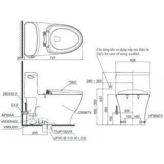 Ảnh Bồn cầu điện tử TOTO MS887CRW23 2