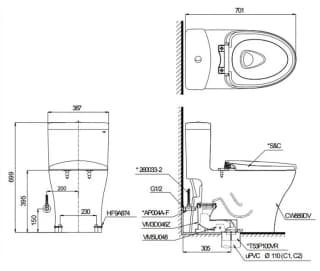 Ảnh Bồn cầu điện tử TOTO MS889CDRW23 2