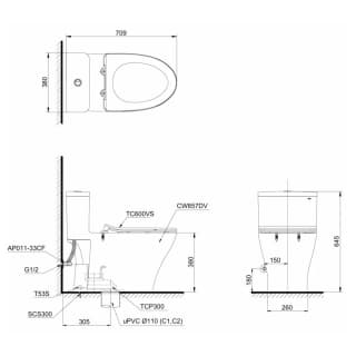 Ảnh Bồn cầu 1 khối TOTO MS857DT2 2