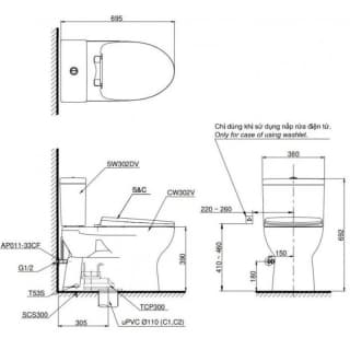 Ảnh Bồn cầu 2 khối TOTO CS302DE2 4