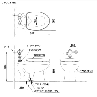 Ảnh Bồn cầu thông minh TOTO CW705ENJ/TV150NSV7J/TX802CV1/T53P100VR/T53RV1/TC393VS 2