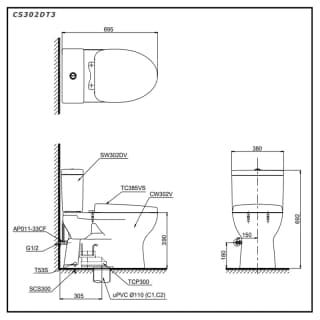 Ảnh Bồn cầu 2 khối TOTO CS302DT3 2