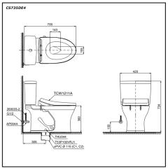 Ảnh Bồn cầu 2 khối TOTO CS735DE4 4