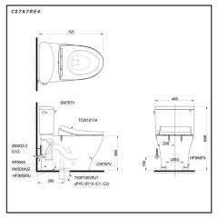 Ảnh Bồn cầu 2 khối TOTO CS767RE4 2