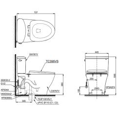 Ảnh Bồn cầu 2 khối TOTO CS767RT10 2