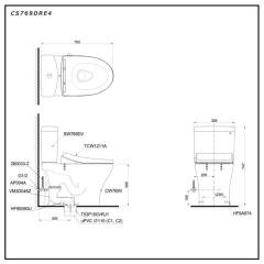 Ảnh Bồn cầu 2 khối TOTO CS769DRE4 4
