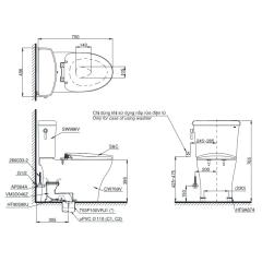 Ảnh Bồn cầu 2 khối TOTO CS986GE2 5